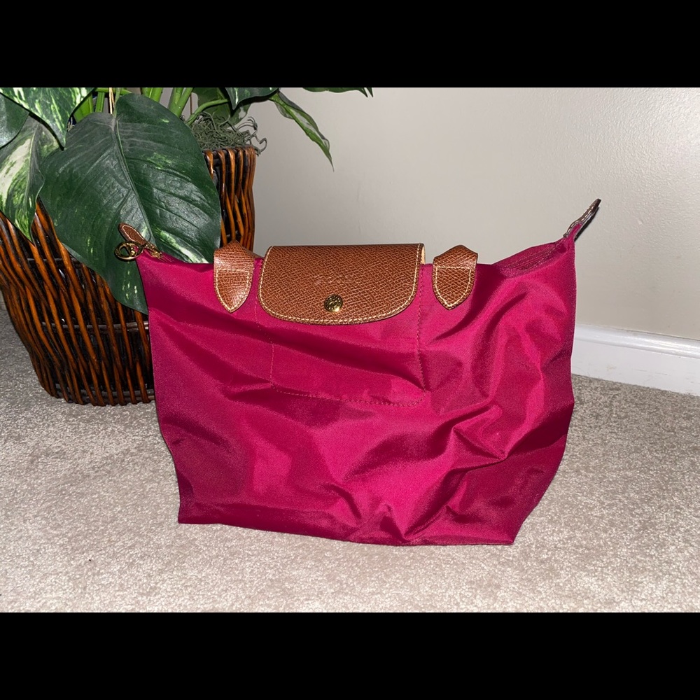 Burgundy Long Champ Bag